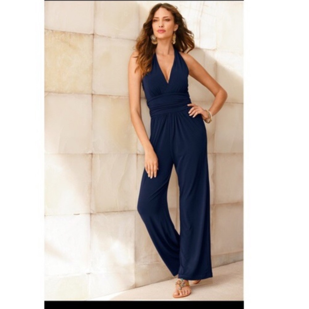 Boston Proper Beautiful navy halter jumpsuit! 12